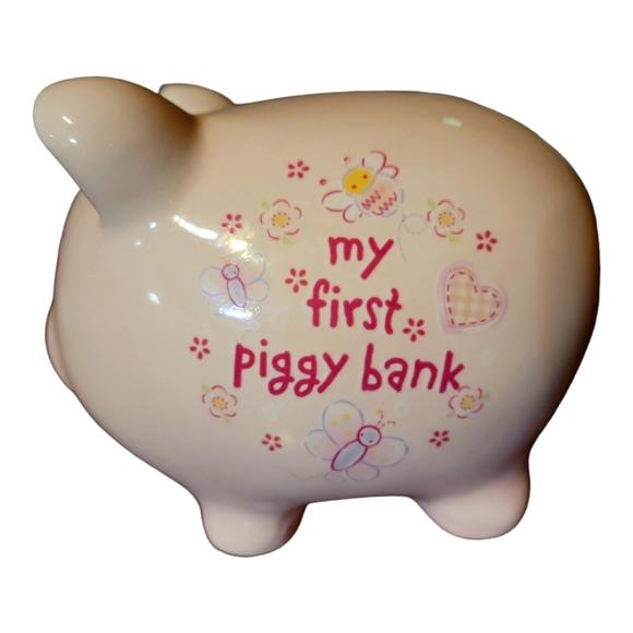 Mud Pie Other - My First Piggy Coin Bank Girl Ceramic Pink Baby Shower Child’s Nursery Pig